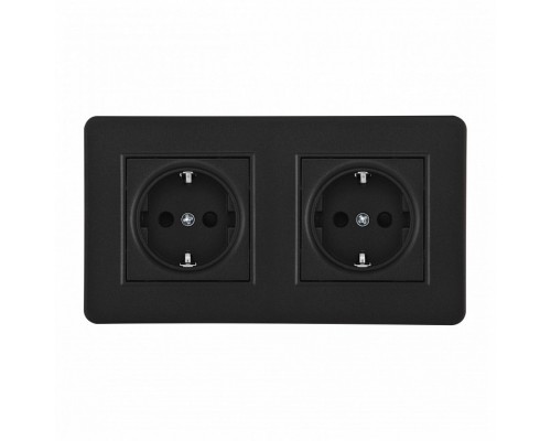 Розетка с заземлением и со шторкой Arte Milano SET16-2 SET16-2-40-1x2 black