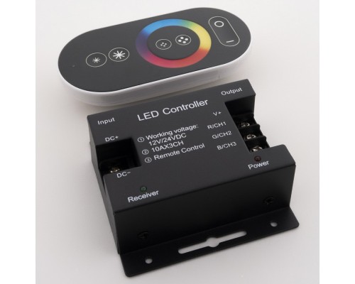 Контроллер-регулятор цвета RGB с пультом ДУ LEDS POWER T3 RF 30A 003764