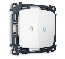 Выключатель двухклавишный с подсветкой без рамки Ambrella Volt Quant MO124020