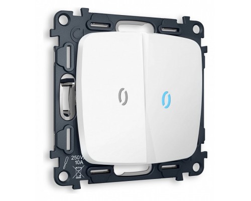 Выключатель двухклавишный с подсветкой без рамки Ambrella Volt Quant MO124020