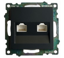 Розетка двойная Ethernet RJ-45 без рамки Stekker Катрин 50007