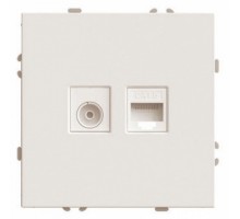 ТВ-розетка и розетка Ethernet RJ-45 без рамки Stekker Эмили 49898