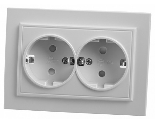Розетка двойная с заземлением Stekker PST16-9014 39054 Розетка двойная с заземлением Stekker PST16-9014 39054