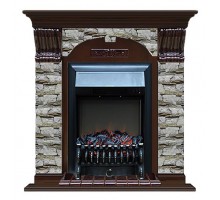 Комплект из электрокамина напольного и портала (106.5x36.5x98 см) Арочный Алтай Fobos BL АР000005