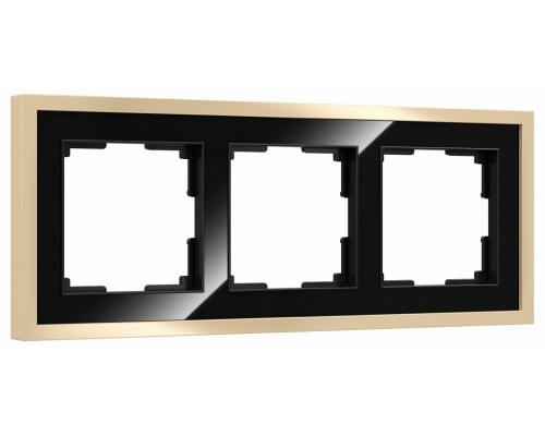 Рамка на 3 поста Werkel Baguette (черный/латунь) W0032852 Рамка на 3 поста Werkel Baguette (черный/латунь) W0032852