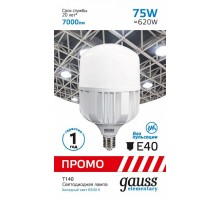 Лампа светодиодная Gauss Elementary T140 E27 75Вт 6500K 60438