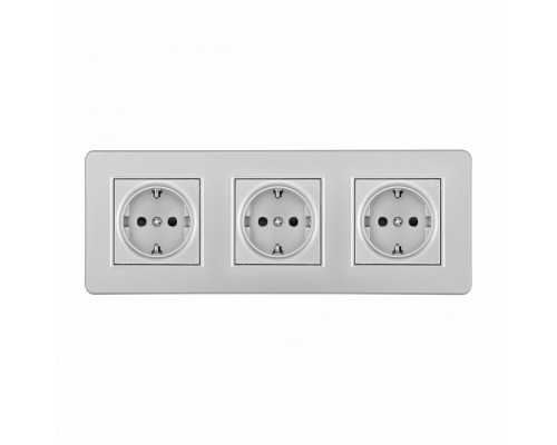 Розетка с заземлением и со шторкой Arte Milano SET16-3 SET16-3-40-1x3 silver