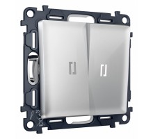 Выключатель проходной двухклавишный с подсветкой Ambrella Volt Quant MA404035