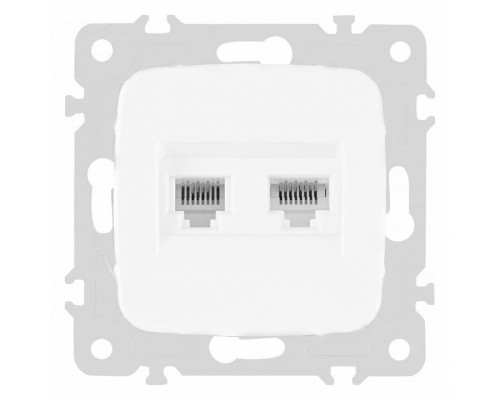 Розетка двойная RJ-11 и Ethernet RJ-45, без рамки Arte Milano am-205 205.44-1.white Розетка двойная RJ-11 и Ethernet RJ-45, без рамки Arte Milano am-205 205.44-1.white