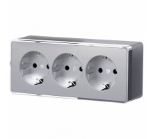 Розетка с заземлением и со шторками Werkel Gallant (серебряный) W5073106