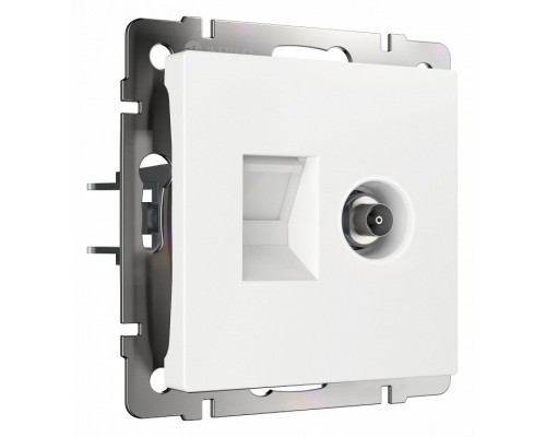 ТВ-розетка и розетка Ethernet RJ-45 без рамки Werkel белые W1181301 ТВ-розетка и розетка Ethernet RJ-45 без рамки Werkel белые W1181301