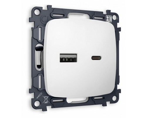 Розетка 2хUSB type A и C без рамки Ambrella Volt Quant MO131010