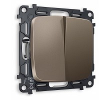 Выключатель проходной двухклавишный без рамки Ambrella Volt Quant MO633020