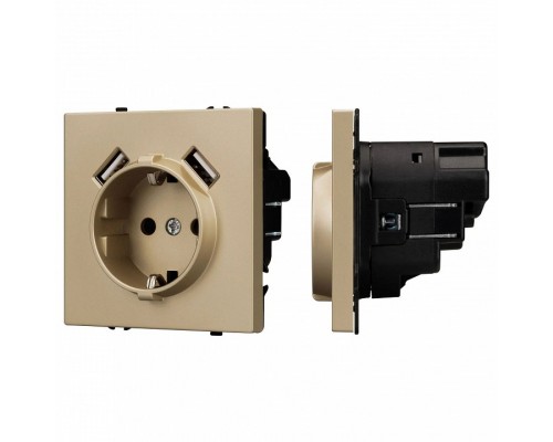 Розетка с заземлением и 2хUSB type A, без рамки Arlight SCT 054290