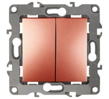 Выключатель двухклавишный без рамки Эра Эра 12 12-1004-14