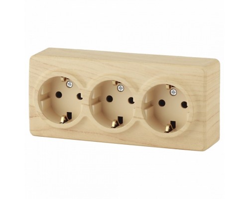 Розетка тройная с заземлением и со шторками Эра Эра Эксперт 11-2209-11