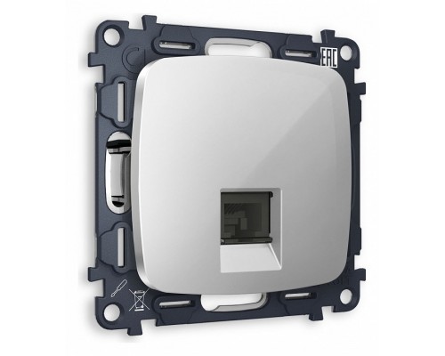 Розетка Ethernet RJ-45 и со шторками, без рамки Ambrella Volt Quant MO412010 Розетка Ethernet RJ-45 и со шторками, без рамки Ambrella Volt Quant MO412010