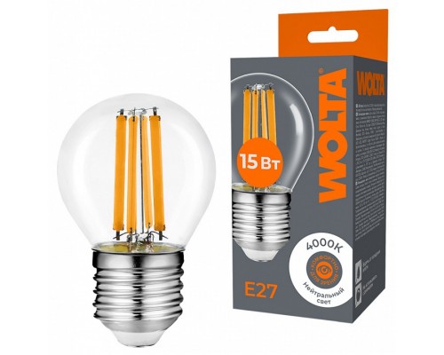 Лампа светодиодная Wolta  E27 15Вт 4000K WF-G45-15W4KE27
