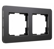 Рамка на 2 поста Werkel Platinum (черный алюминий) W0022608