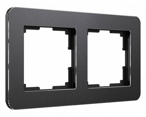 Рамка на 2 поста Werkel Platinum (черный алюминий) W0022608