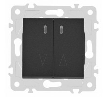 Выключатель для жалюзи с подсветкой без рамки Arte Milano 203 203.39-2.black