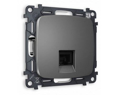 Розетка Ethernet RJ-45 и со шторками, без рамки Ambrella Volt Quant MO662010 Розетка Ethernet RJ-45 и со шторками, без рамки Ambrella Volt Quant MO662010