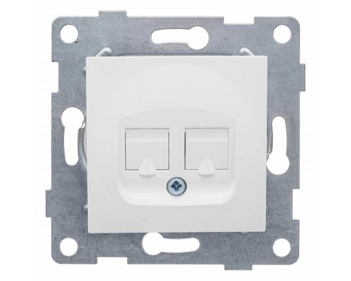 Розетка двойная RJ-12 и Ethernet RJ-45, без рамки Gusi Electric UGRA С11КТ-001