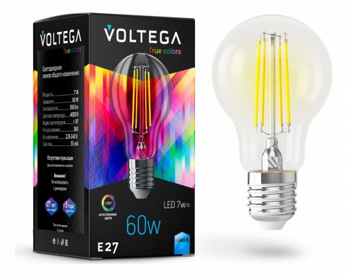 Лампа светодиодная Voltega General purpose bulb E27 7W High CRI E27 7Вт 4000K 7155 Лампа светодиодная Voltega General purpose bulb E27 7W High CRI E27 7Вт 4000K 7155