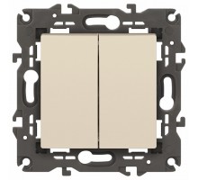 Переключатель двухклавишный без рамки Эра Эра Elegance 14-1106-02