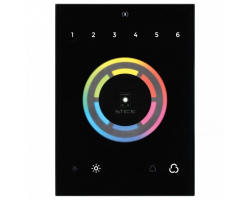 Панель-регулятора ЦТ и цвета RGB сенсорная встраиваемая Arlight Sunlite STICK-CU4 Black Панель-регулятора ЦТ и цвета RGB сенсорная встраиваемая Arlight Sunlite STICK-CU4 Black