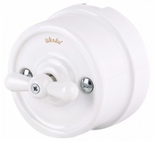 Выключатель одноклавишный Werkel Ретро (белый) W5612001