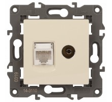 ТВ-розетка и розетка Ethernet RJ-45 без рамки Эра Эра Elegance 14-3110-02