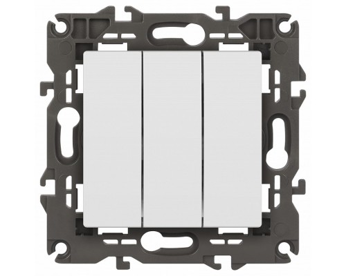 Выключатель трехклавишный без рамки Эра Эра Elegance 14-1107-01М