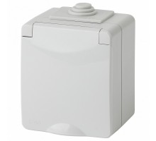 Розетка с заземлением и со шторкой, с крышкой Эра Эра Эксперт 11-2602-03