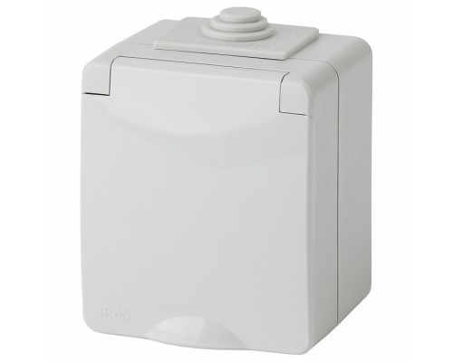 Розетка с заземлением и со шторкой, с крышкой Эра Эра Эксперт 11-2602-03