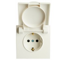 Розетка без заземления и со шторкой, без рамки с крышкой Stekker RST16-5112-01 49881