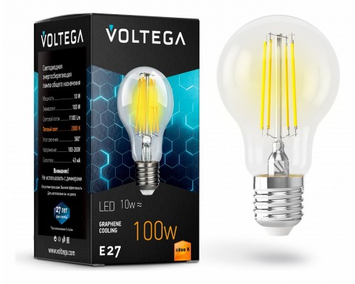 Лампа светодиодная Voltega General purpose bulb E27 10Вт 2800K 7102 Лампа светодиодная Voltega General purpose bulb E27 10Вт 2800K 7102
