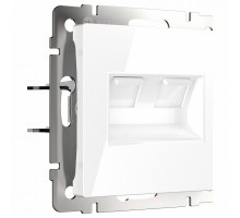 Розетка двойная Ethernet RJ-45 без рамки Werkel белый W1181101