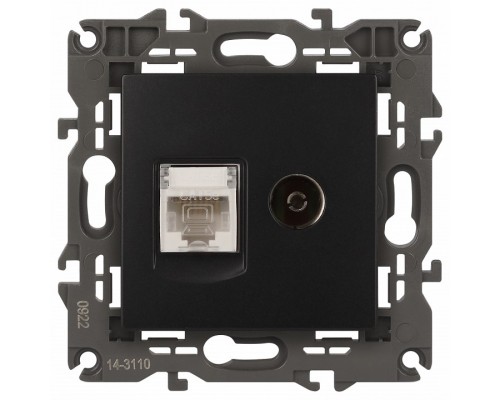 ТВ-розетка и розетка Ethernet RJ-45 без рамки Эра Эра Elegance 14-3110-05