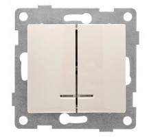 Выключатель двухклавишный с подсветкой без рамки Gusi Electric BRAVO С10В28-003