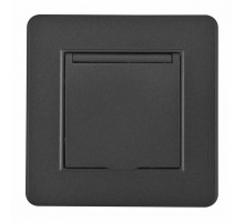 Розетка с заземлением и шторкой, с крышкой Arte Milano SET16-1 SET16-1-41-1 black
