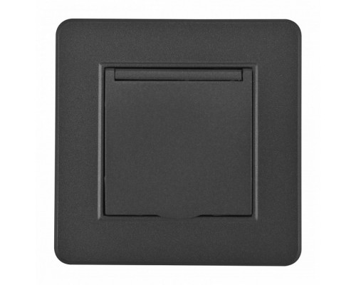 Розетка с заземлением и шторкой, с крышкой Arte Milano SET16-1 SET16-1-41-1 black