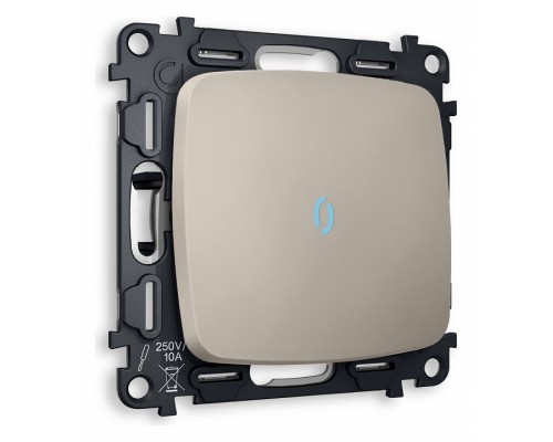 Выключатель одноклавишный с подсветкой без рамки Ambrella Volt Quant MO362020