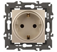 Розетка с заземлением и со шторкой, без рамки Эра Эра Elegance 14-2102-04