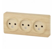 Розетка тройная без заземления Эра Эра Эксперт 11-2207-11