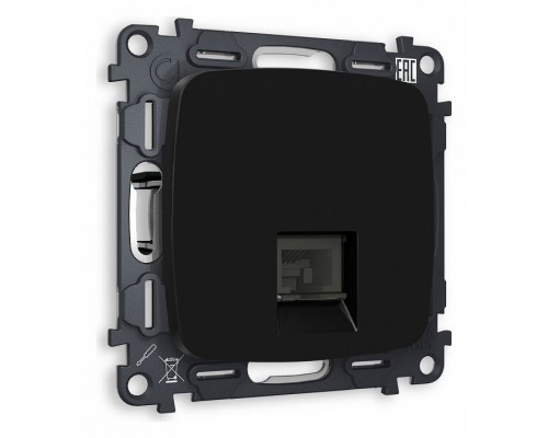 Розетка Ethernet RJ-45 и со шторками, без рамки Ambrella Volt Quant MO812010 Розетка Ethernet RJ-45 и со шторками, без рамки Ambrella Volt Quant MO812010