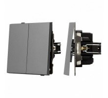 Выключатель проходной двухклавишный без рамки Arlight SWT 054068