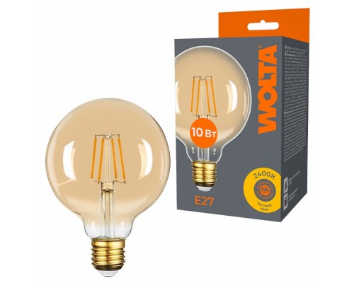 Лампа светодиодная Wolta  E27 10Вт 2400K WF-G95-10W2.4KE27
