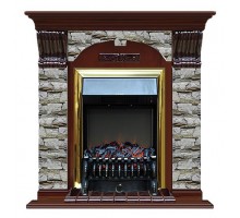 Комплект из электрокамина напольного и портала (106.5x36.5x98 см) Арочный Алтай Fobos BR АР000010