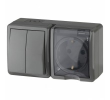 Блок с розеткой и выключателем Эра Эра Эксперт 11-7402-03